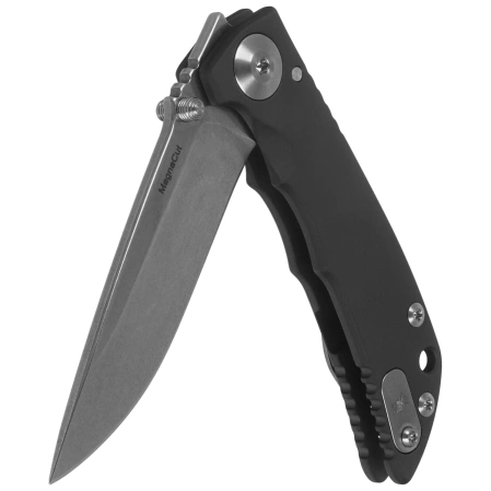 Spartan Blades Harsey Folder 3.25 Black PVD Titanium, Gray HW, Stonewashed MagnaCut by William W. Harsey (SF10 Custom Black PVD Frame)