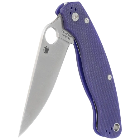 Spyderco Military 2 Dark Blue G10, Satin CPM S110V Plain by Sal, Eric Glesser Knife (C36GPDBL2)