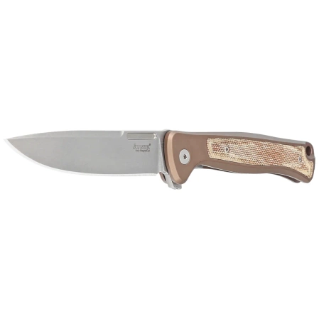 Nóż składany LionSteel Skinny Earth Aluminium/Natural Canvas Micarta, Stonewashed by Molletta (SK01A ES)