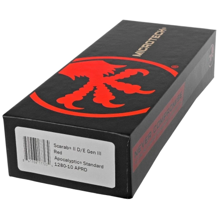 Microtech Scarab II Gen III D/E OTF Knife Red Aluminum, Apocalyptic M390MK by Tony Marfione (1280-10APRD)