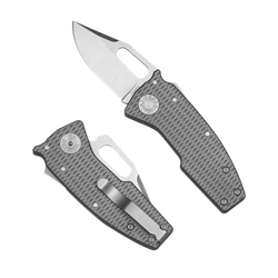 Nóż składany Demko Nano-Shark CP Milled Titanium, Stonewashed CPM 20CV by Andrew Demko (NANO-20CV-Milled TI-CP)