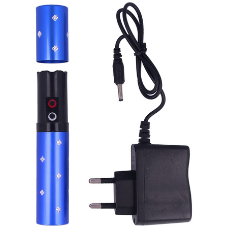 Lipstick Paralyseur 2 million volt stun gun with flashlight, Blue (1202-BL)
