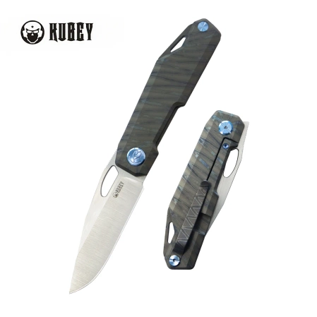 Nóż składany Kubey Verijero Flamed Titanium, Satin 14C28N by George Ovchinnikov (KB340C)