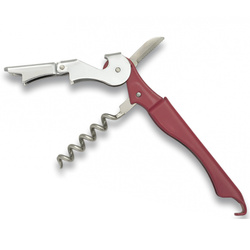 Corkscrew Top Cutlery Maroon Metal, Inox (21128)