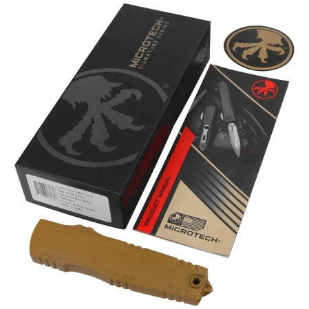 Nóż automatyczny OTF Microtech Luminary ZBP D/E Signature Cerakote RAL-8000 Aluminium, Cerakote RAL-8000 M390MK by Tony Marfione (1270-1CRAS)