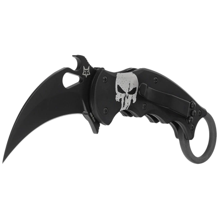 Fox The Skull Karambit Knife Black Aluminum, Black N690Co (FX-599 ALB-4)