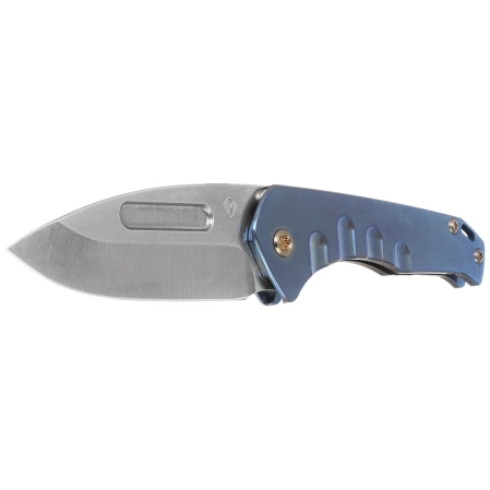 Nóż składany Medford Praetorian Slim D/P, Blue Titanium, Bronze HW/Clip, Tumbled S45VN by Greg Medford (MK2084TD-37A2-T1C1-Q4)