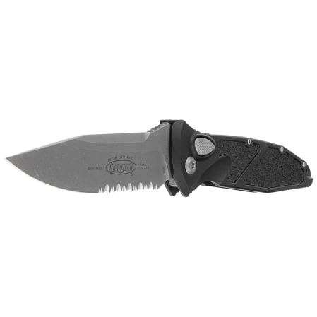 Nóż automatyczny Microtech Socom Elite Auto S/E Black Aluminium, Apocalyptic P/S M390 by Tony Marfione (160A-11AP)