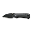 Civivi Knife Baby Banter Wharncliffe Black Burlap Micarta, Black Nitro-V by Ben Petersen (C19068SC-1)