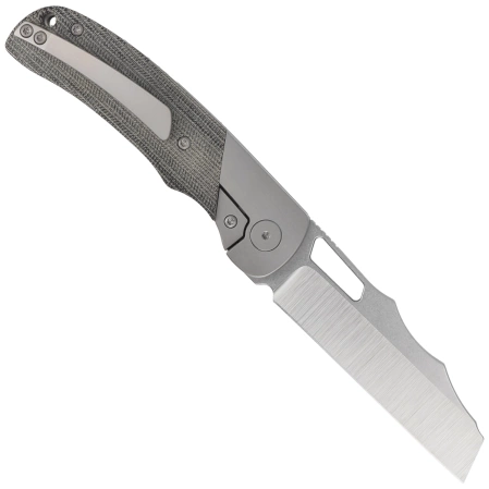 Bestech Syn Knife Grey Titanium / Black Canvas Micarta, Hand Rubbed Stonewashed / Satin Elmax by Evolved EDC (BT2306B)