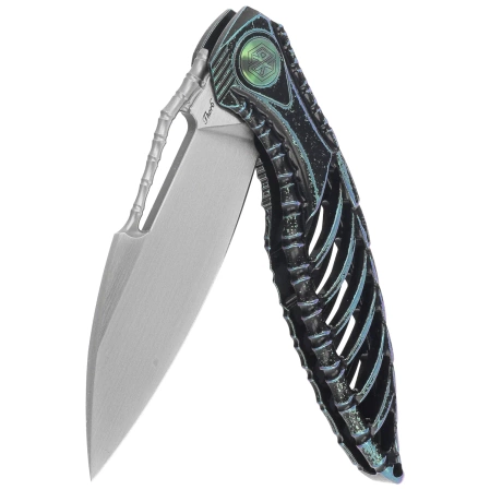 RikeKnife Thor6 Black / Green Titanium, Satin M390 (RK Thor6-M-BG))