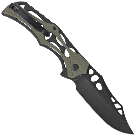 Civivi Knife Biophase Black Aluminum/OD Green G10, Black Stonewashed Nitro-V (C23083C-2)