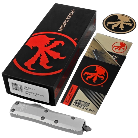 Nóż automatyczny OTF Microtech UTX-85 S/E Natural Clear Aluminium, Apocalyptic M390 (231-10APCR)