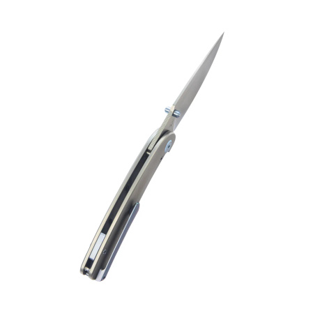 Nóż składany Kubey Momentum Grey Titanium, Beadblasted M390 by Sherif Manganas (KB386A)