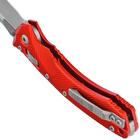 Nóż składany Microtech Amphibian Ram-Lok S/E Fluted Red Aluminium, Apocalyptic M390MK by Tony Marfione (137RL-10APFLRD)