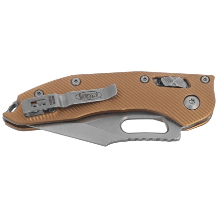 Nóż składany Microtech Stitch Ram-Lok S/E Fluted Tan Aluminium, Stonewashed M390MK by Borka Blades and Tony Marfione (169RL-10FLTA)
