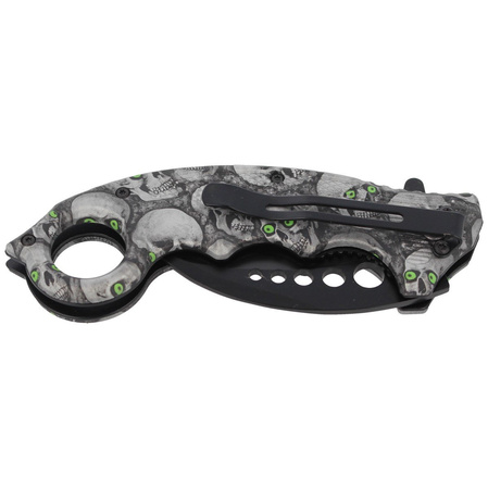 Herbertz CJH Karambit Knife Skulls ABS, Black 420 (ART000137)