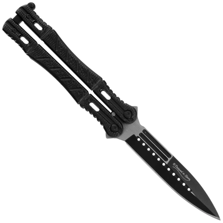 Nóż składany motylek Martinez Albainox Balisong Black Aluminium, Black 3Cr13Mov (02099)