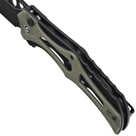 Civivi Knife Biophase Black Aluminum/OD Green G10, Black Stonewashed Nitro-V (C23083C-2)