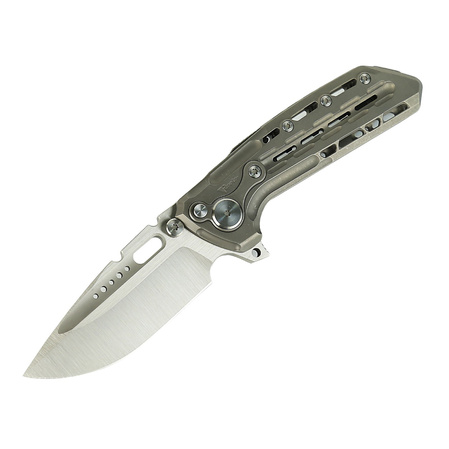 Reate TX228 LE No 018/100 Knife Dark Bead Blasted Titanium, Dark Bead Blasted Titanium Clip, Satin M390 (TX228 TDBB.TDBB.SAT)