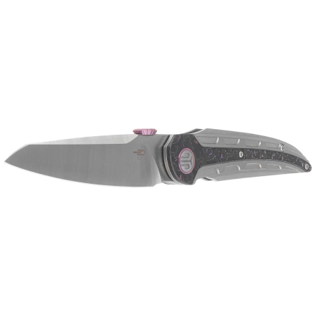 Bestech Prydwen Grey Titanium/Purple Haze Fat Carbon Knife, Stonewashed/Satin MagnaCut by Kombou (BT2409A)
