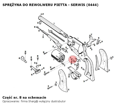 Sprężyna Pietta 1858 Remington New Model Army / Navy, 1862 Spiller & Burr (444)