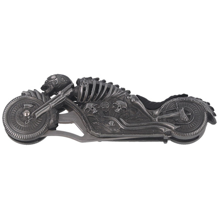 Nóż składany z latarką Martinez Albainox Moto Skeleton Gray Zamak, Laser Ornament 3Cr13Mov (18063)