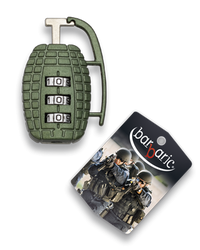 Barbaric Padlock Grenade Shaped, Green Metal (09919 GR)