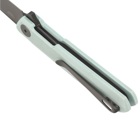 Bestechman Knife Mini Dundee Ice Cream Blue G10, Grey DLC D2 by Ostap Hel (BMK03G)