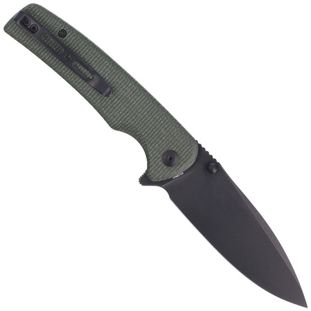 Sencut Knife Sachse Green Micarta, Black Stonewashed 9Cr18MoV (S21007-2)