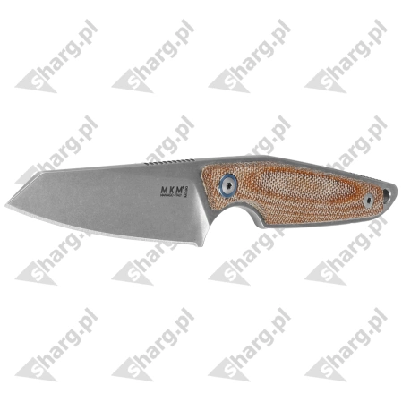 MKM Makro 2 Natural Canvas Micarta Knife, Stonewashed by Jesper Voxnæs (MKMA02-NC)