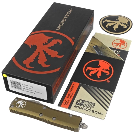 Microtech UTX-85 S/E OD Green Aluminum, Apocalyptic M390 OTF Knife (231-10APOD)