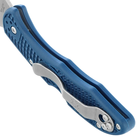 Spyderco Delica 4 Knife Cobalt Blue FRN, Satin CPM SPY27 by Sal Glesser (C11PCBL)