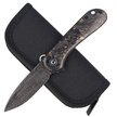 CIVIVI Knife Elementum Flipper Shredded Carbon Fiber / Golden Shred, Black Damascus (C907C-DS1)