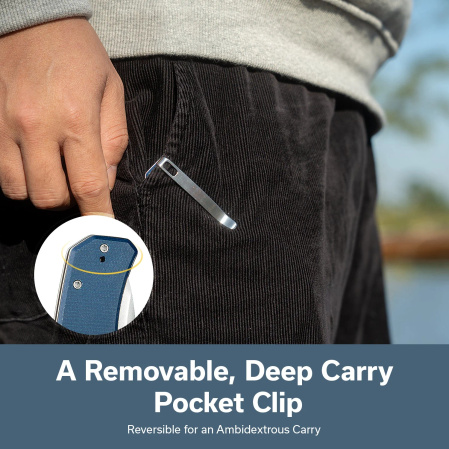 Sencut Skarnax Knife Blue Canvas Micarta, Satin 9Cr18MoV (S24025-3)