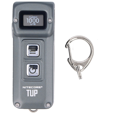 NiteCore TUP 1000lm, Li-ion Battery / 1200mAh Inteligent Keychain Light keychain flashlight (TUP METALLIC GRAY)
