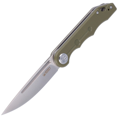 Kubey Knife Mizo, Green G10, Satin 14C28N by Tiguass (KU2101D)