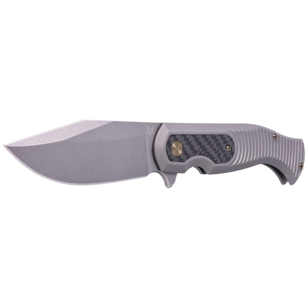 Nóż składany Fox Eastwood Tiger Sandblasted Titanium/CF, Coarse Stonewashed by Gudy Van Poppel (FX-524 TICF)