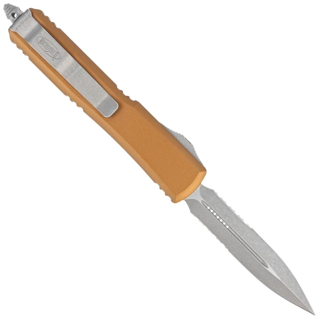 Microtech Ultratech D/E OTF Knife Tan Aluminum, Apocalyptic P/S M390 by Tony Marfione (122-11APTA)