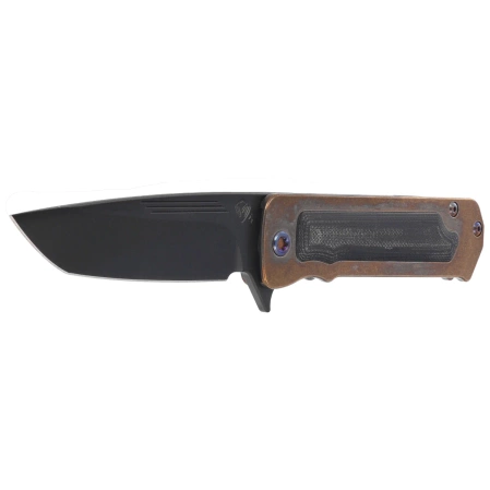 Nóż składany Medford TFF-4 Tanto Bronze Titanium / Black G10, Flm HW, Std Clip, Black DLC S45VN by Greg Medford (MK1404PT-36A1-TFCP-BP)