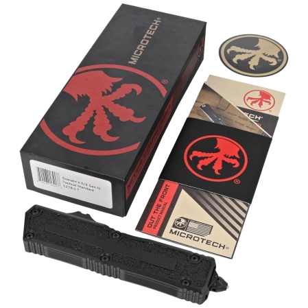 Microtech Scarab II Gen III S/E OTF Knife Black Aluminum, Tactical M390MK by Tony Marfione (1278-1T)