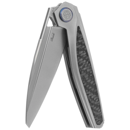 Nóż składany Rike Knife Baidi S Titanium/Carbon Fiber, Bead Blasted M390 (RK-Baidi-S-P/BCF)