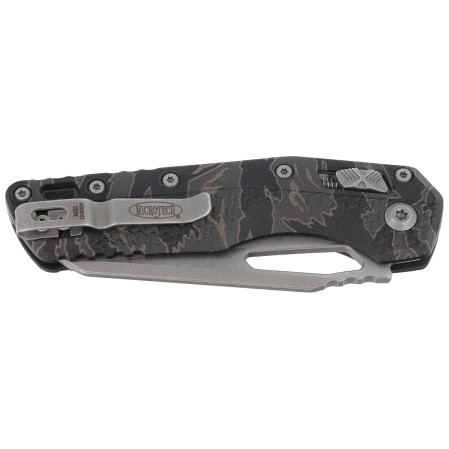Microtech MSI S/E Ram-Lok Tiger Stripe Camo Tri-Grip Polymer, Apocalyptic P/S M390MK by Tony Marfione (210T-11APPMTSC)