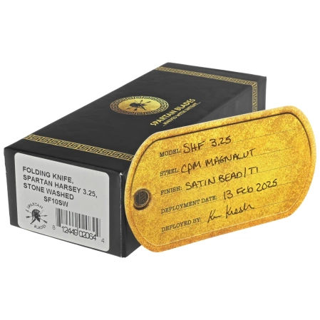 Nóż składany Spartan Blades Harsey Folder 3.25 Gray Titanium, Gray HW, Stonewashed MagnaCut by William W. Harsey (SF10SW)