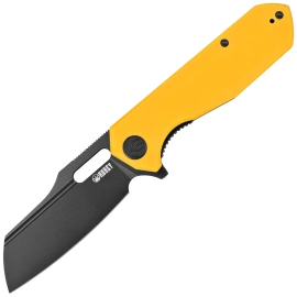 Kubey Atlas Knife Yellow G10, Blackwashed 14C28N by Jelly Jerry (KU328E)