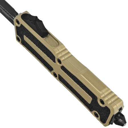 Nóż automatyczny OTF Microtech Scarab II Gen III D/E-S Sand Aluminium, Black M390MK by Tony Marfione (1180-1SN)