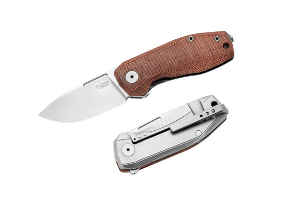 LionSteel Nano Knife Natural Canvas Micarta, Satin MagnaCut (NA01 CVN)