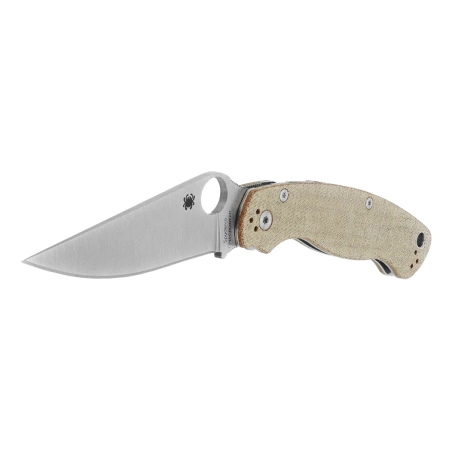 Nóż składany Spyderco Military 2 Brown Canvas Micarta, Satin Cru-Wear by Sal i Eric Glesser (C36MPCW2)