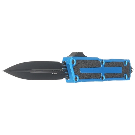 Nóż automatyczny OTF Microtech Scarab II Gen III D/E Blue Aluminium, Black M390MK by Tony Marfione (1280-1BL)