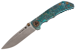 Spartan Blades Harsey Folder Plague Doctor Blue Titanium MagnaCut by William W. Harsey (SF5DOCTOR BL)